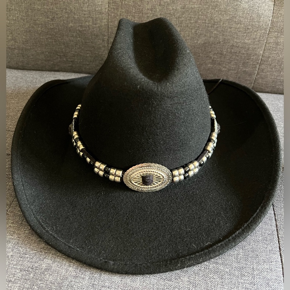 Bailey Brahma Black Cowboy Wool Hat with Beaded Band